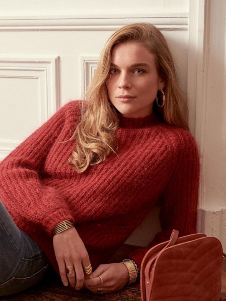Sezane Dwee Kid Mohair Merino Wool Jumper Sweater